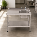 Commercial Stainless Steel Sink Left Hand Drainer 1000x600mm