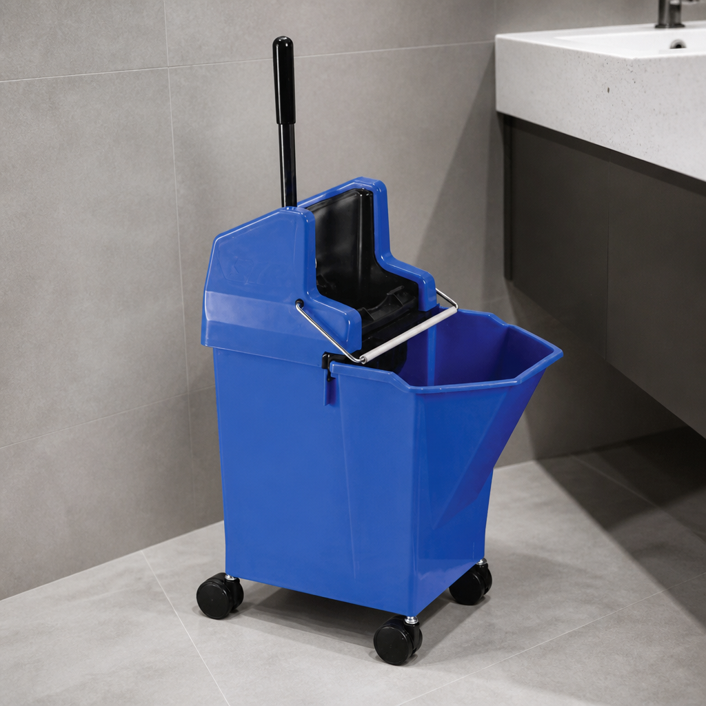 Commercial Mop Bucket and Wringer System 9L Capacity Blue