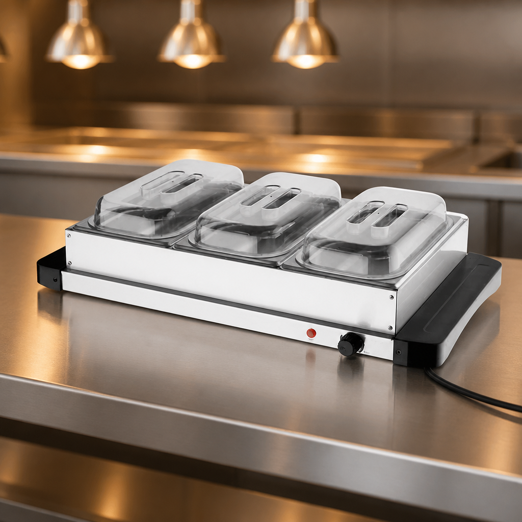 Commercial Food Warmer with 3 x 1/3 GN Trays 400W