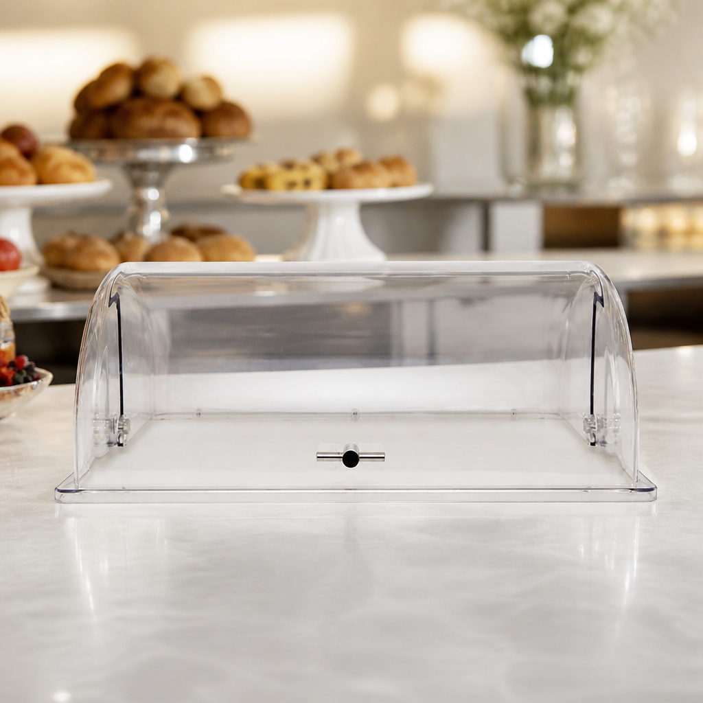 Clear Plastic 1/1 GN Bakery Split Cover for commercial use