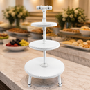 3-Tier Commercial Buffet Display Stand 355mm White Metal