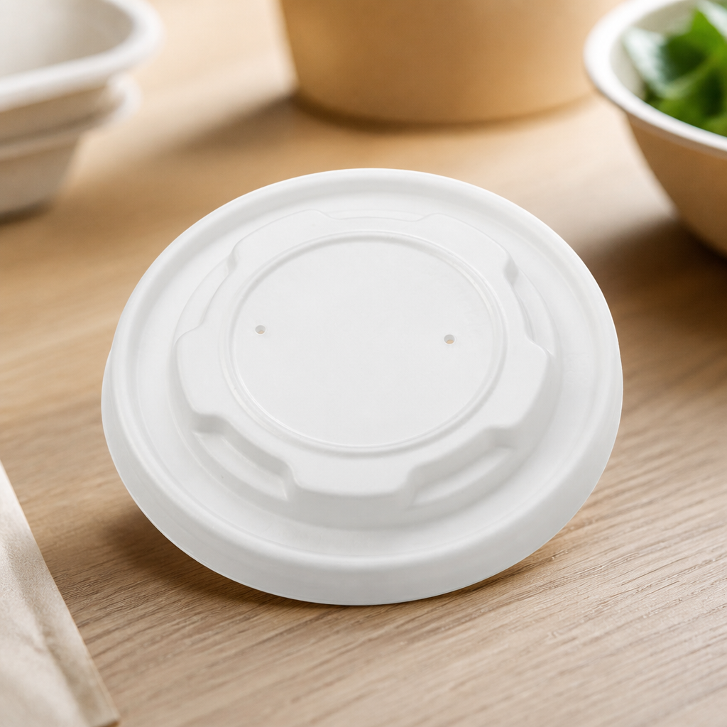 Compostable Hot Food Pot Lids 170ml 230ml Commercial Use