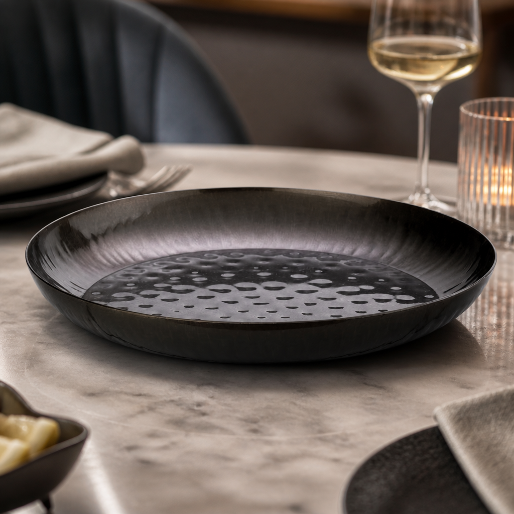 Commercial Seafood Serving Bowl 350mm Vintage Black Finish