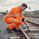 Premium High-Visibility Combat Work Trousers with Knee Pad Pockets and Railway Specification - Tall Orange