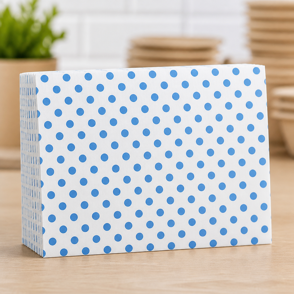 Greaseproof Paper Burger Wraps 200x250mm Blue Dot 200 Pack