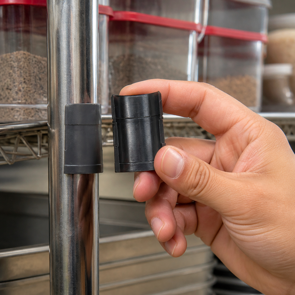 Pack of 10 commercial shelf clips for kitchen storage