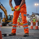 Premium High-Performance Stretch Cargo Trouser in Orange - ISO 20471 Class 1 Ecoviz Compliance