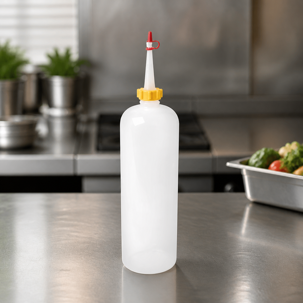 1L Transparent Squeeze Bottle for Sauces and Condiments