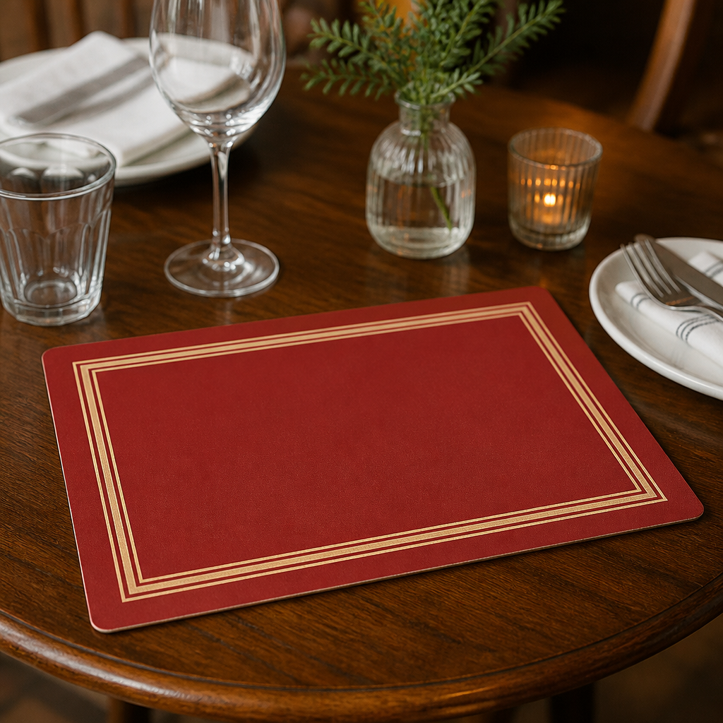 Commercial Melamine Red Rectangular Placemat 12x18 Inches