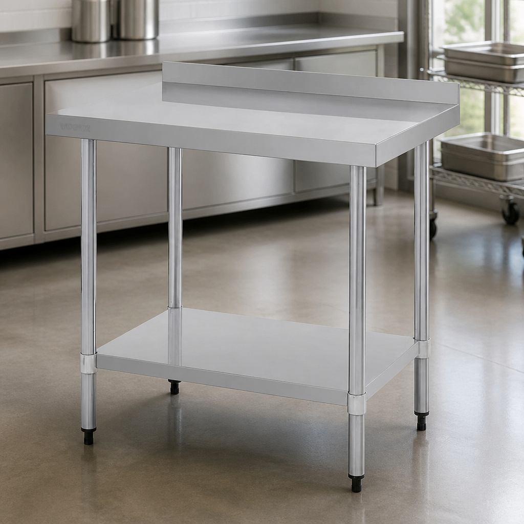 Commercial Stainless Steel Work Table with Upstand 900mm