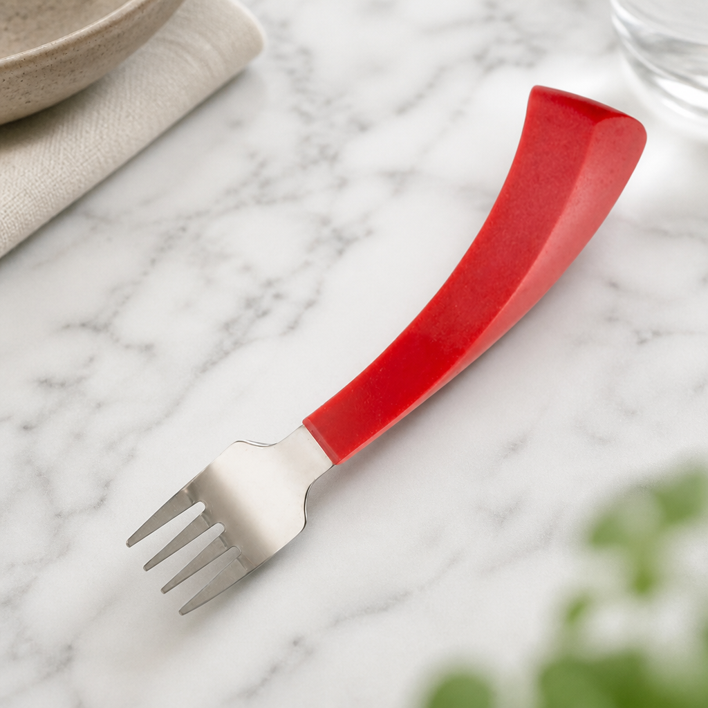 Commercial Left Hand Forks Red 12 Pack 18/10 Stainless Steel
