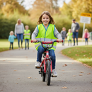 Premium Kids Hi-Vis Waistcoat in Lime Green - Outstanding Visibility for Safety Day and Night, Compliant with EN 1150