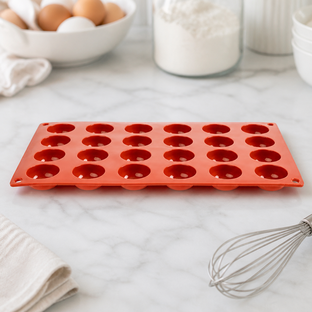 Commercial Silicone Pomponette Mould 24 Cup for Baking
