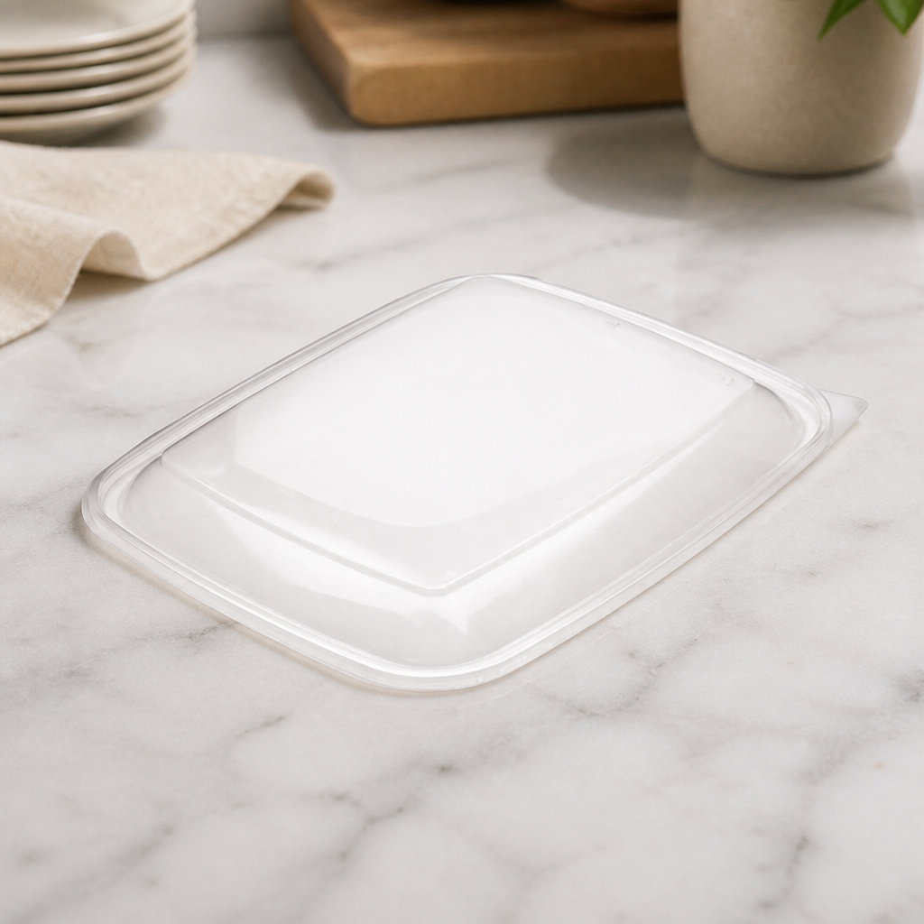Commercial Medium Rectangular Food Container Lids 900ml 300 Pack