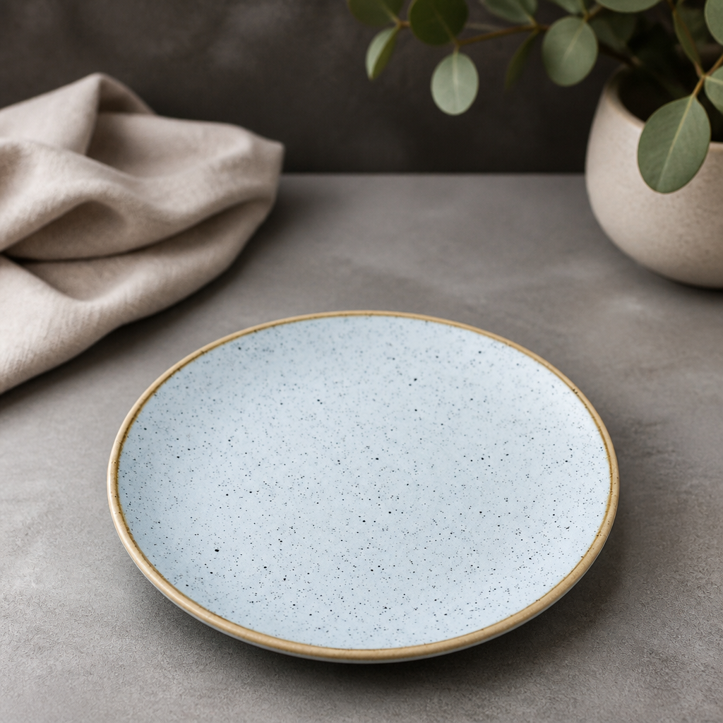 Commercial Round Coupe Plates Duck Egg Blue 165mm