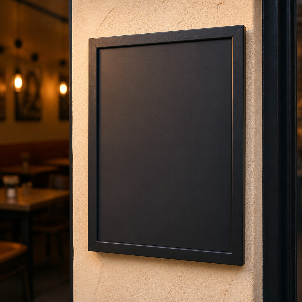 Commercial Wallboard Black Wooden Frame 600x800mm Display