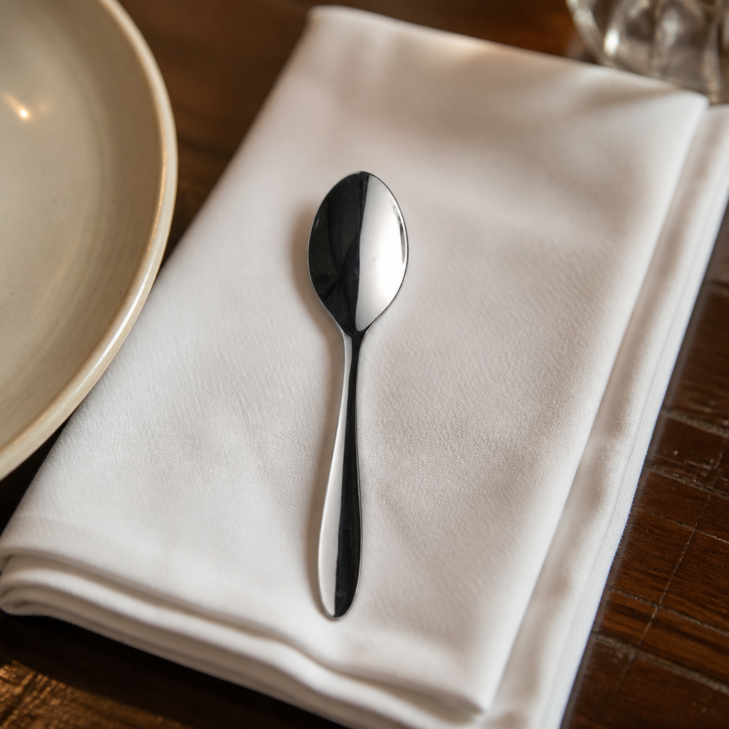 Set of 12 commercial stainless steel teaspoons for dining