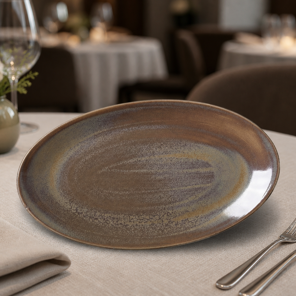 Commercial Granite Oval Coupe Plates 342mm - 12 Pack