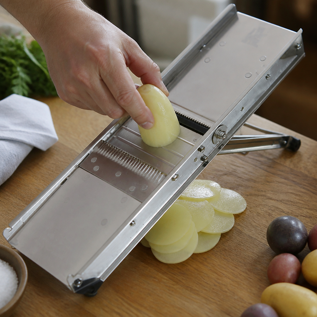 Commercial Mandoline Vegetable Slicer with Rotary Blade 115mm