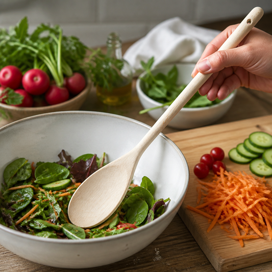 14" Wooden Cooking Spoon for Commercial Kitchen Use