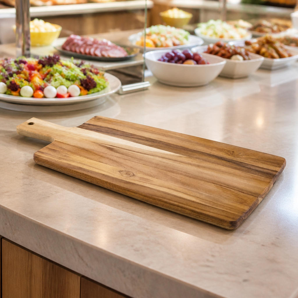Wooden Chopping Board 480x190x15mm with antimicrobial surface