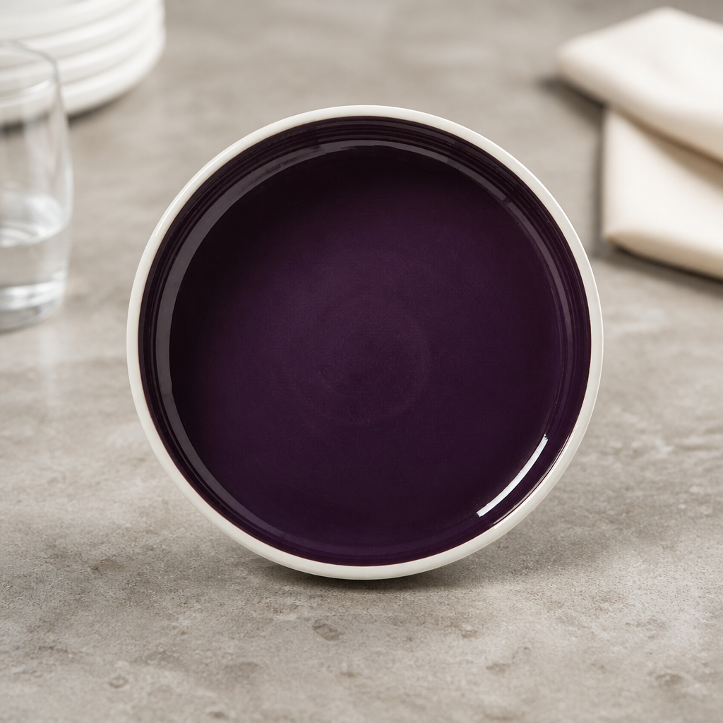 Commercial Round Stacking Trays 202.5mm Damson 12 Pack