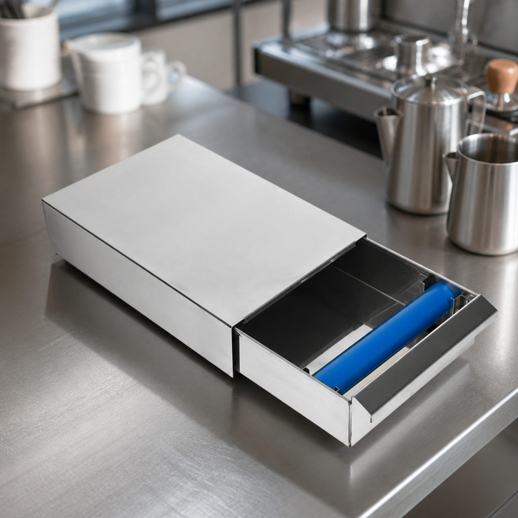 Commercial Stainless Steel Coffee Knock Box Drawer 410mm
