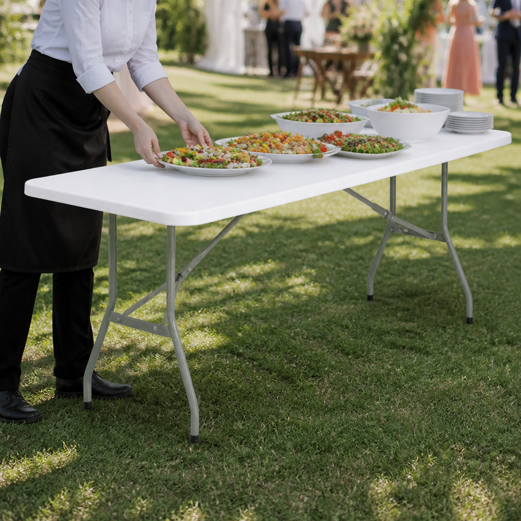 6ft Commercial Folding Table for outdoor catering events
