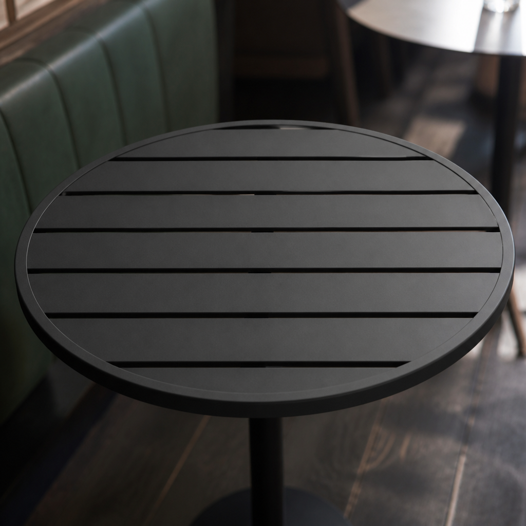 Commercial Aluminium Round Table Top Black 580mm