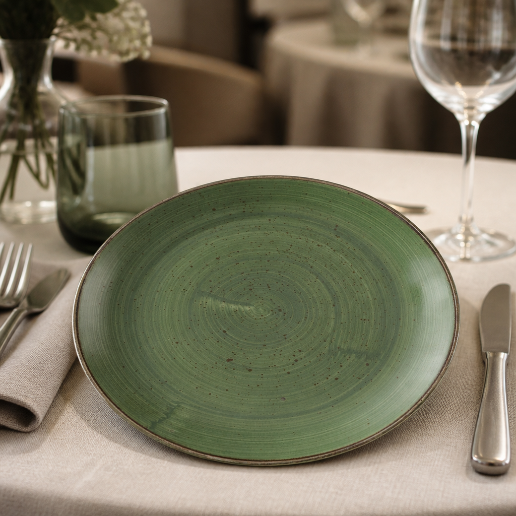 Commercial Coupe Plates 260mm Green 12 Pack