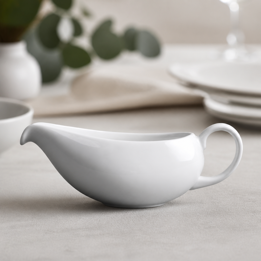 Classic White Gravy Boat 380ml (2 Pack)