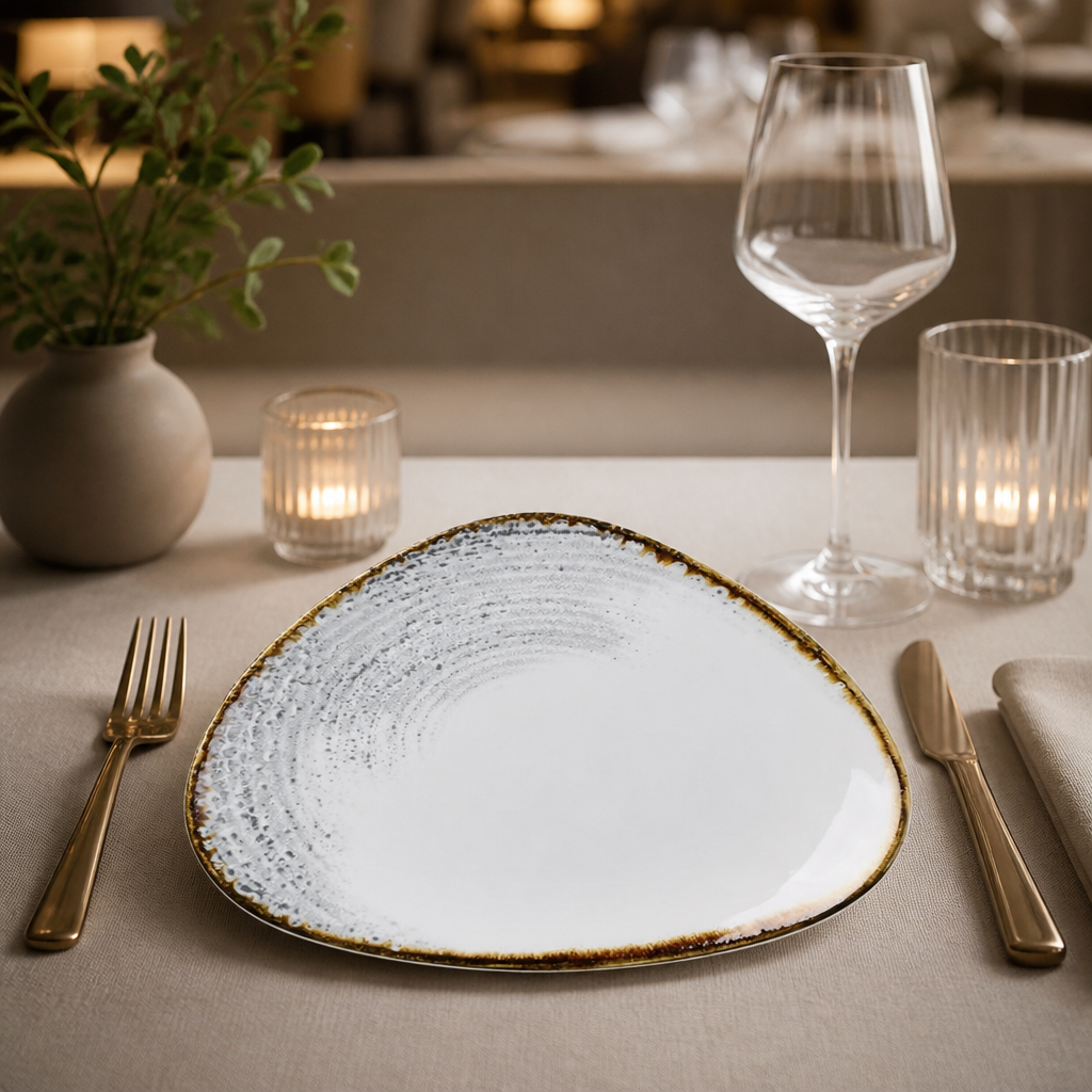 Commercial Ceramic Triangle Plates 229mm - 12 Pack