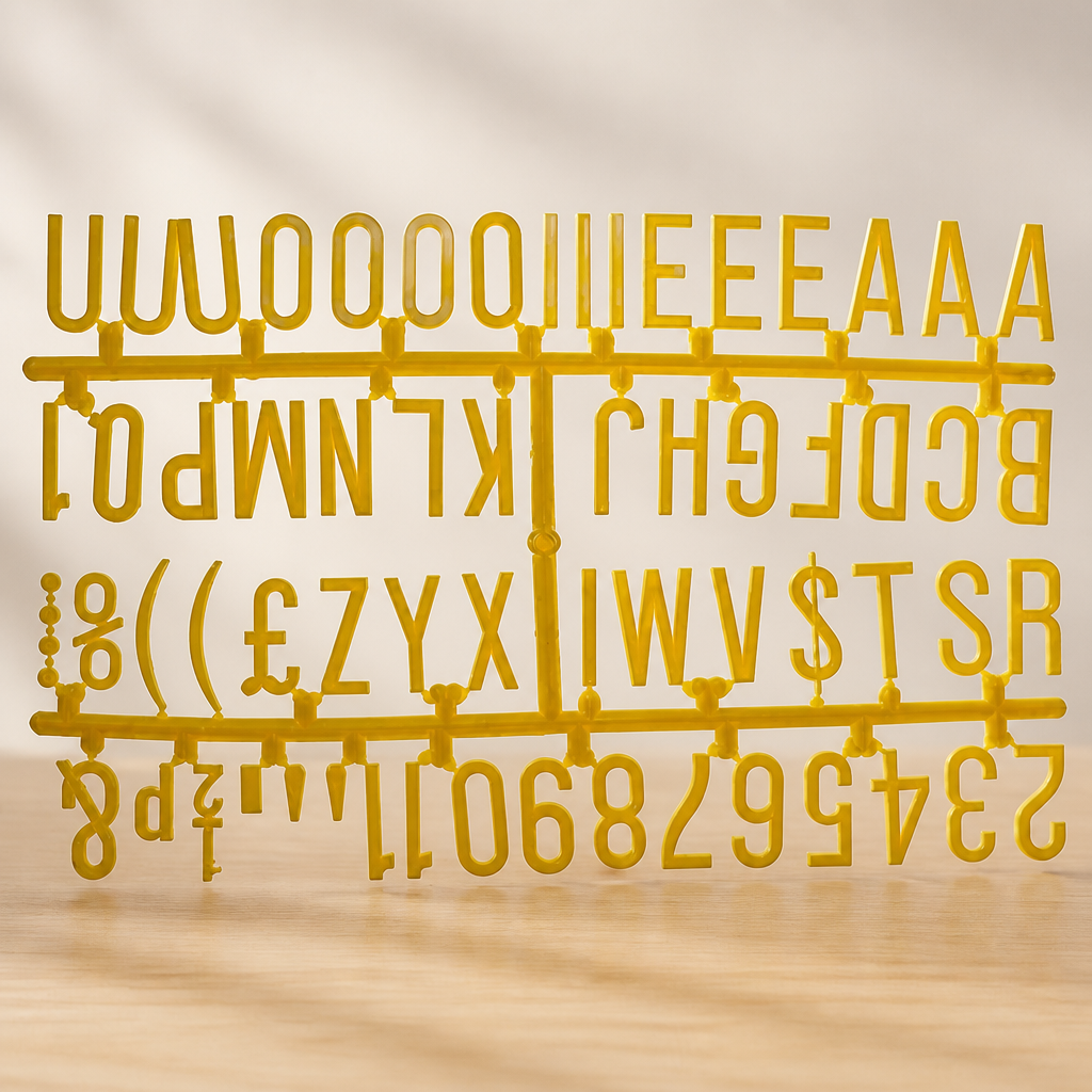 Commercial Peg Board Letter Set 390 Characters Yellow