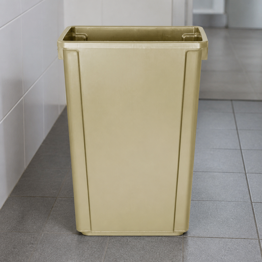 60Ltr Commercial Slim Waste Bin Beige for Recycling and General Use