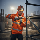 Premium High Visibility Hooded Sweatshirt in Orange with Reflective Tape and 50+ UPF Protection