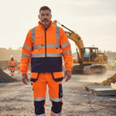 Premium High Visibility Two Tone Reversible Bodywarmer with Fleece Lining and Multiple Pockets