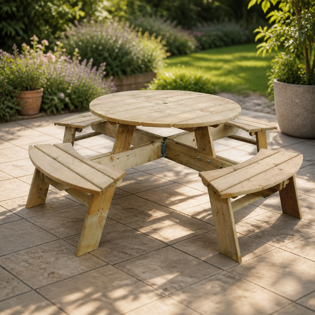 6.5ft Commercial Wooden Picnic Table for Outdoor Dining