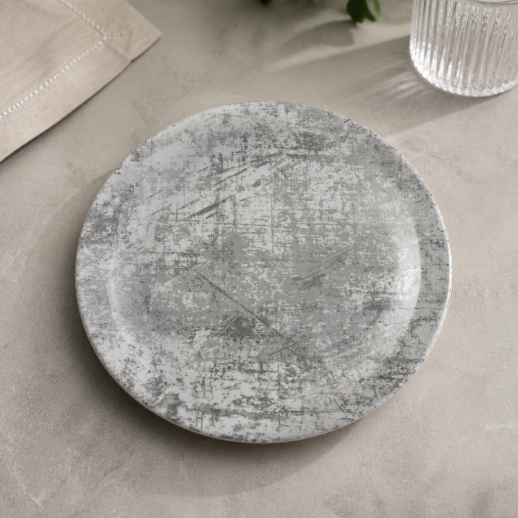 Commercial 178mm Urban Plate Grey Vitrified China 12 Pack