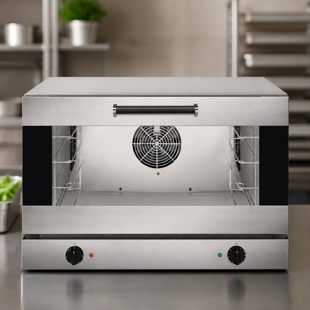 Commercial 4 Tray Drop Down Door Convection Oven 50°C to 270°C