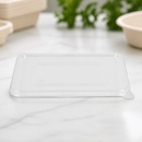 Recyclable PET Lids for Bagasse Containers 100 Pack Clear