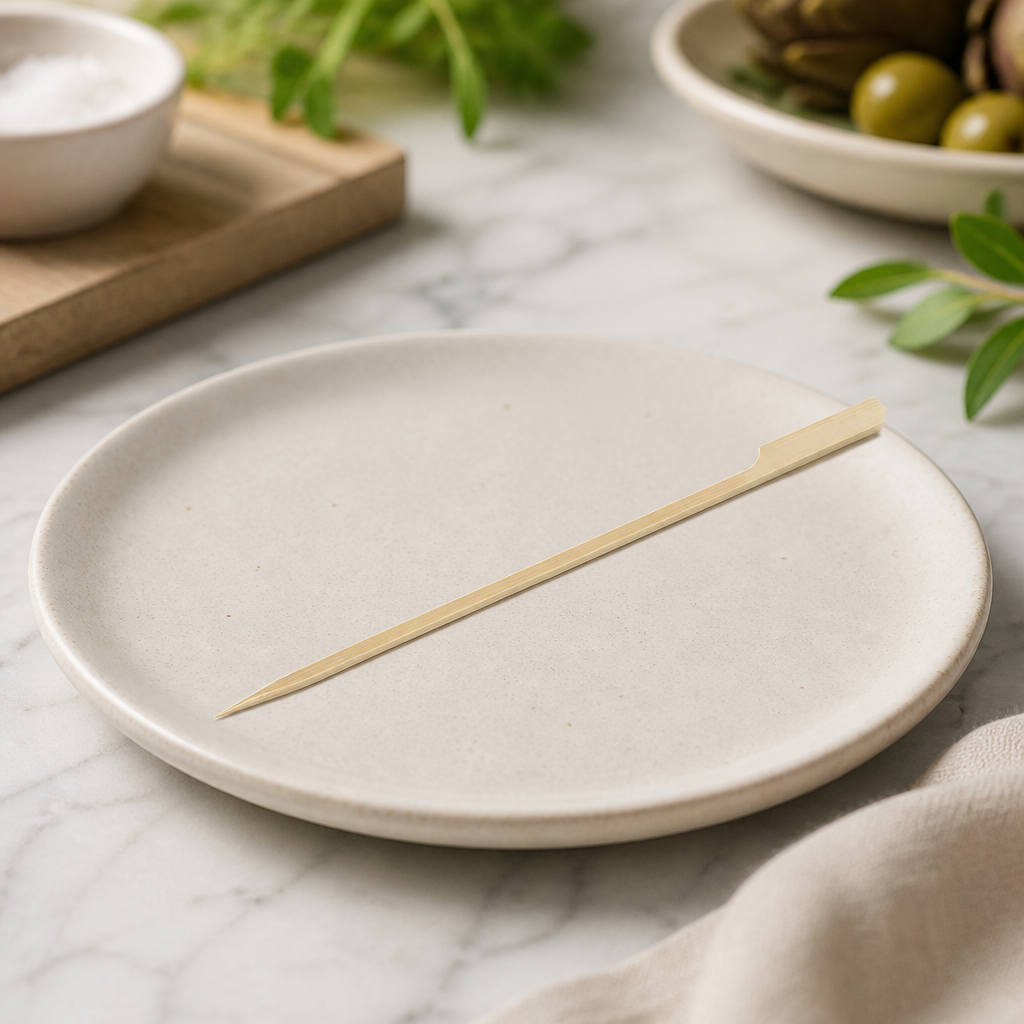 Compostable Bamboo Paddle Skewers 180mm 100 Pack Commercial Use