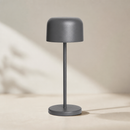 USB-Powered Grey Table Lamp 200mm Cordless Design Indoor Outdoor