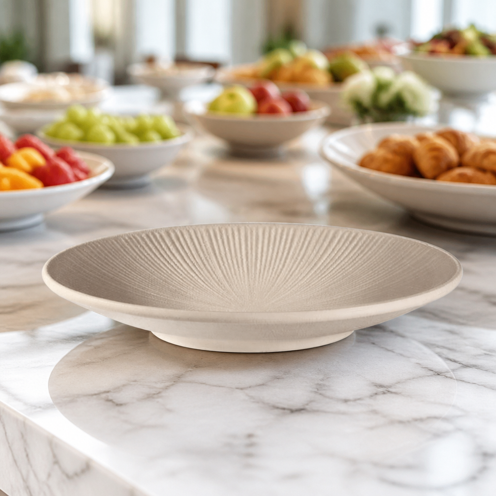 210mm Commercial Melamine Plate in Sand Colour
