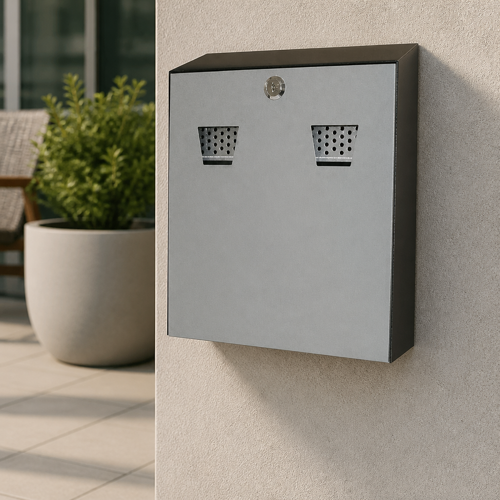 Commercial Wall Mounted Ash Bin for Outdoor Spaces