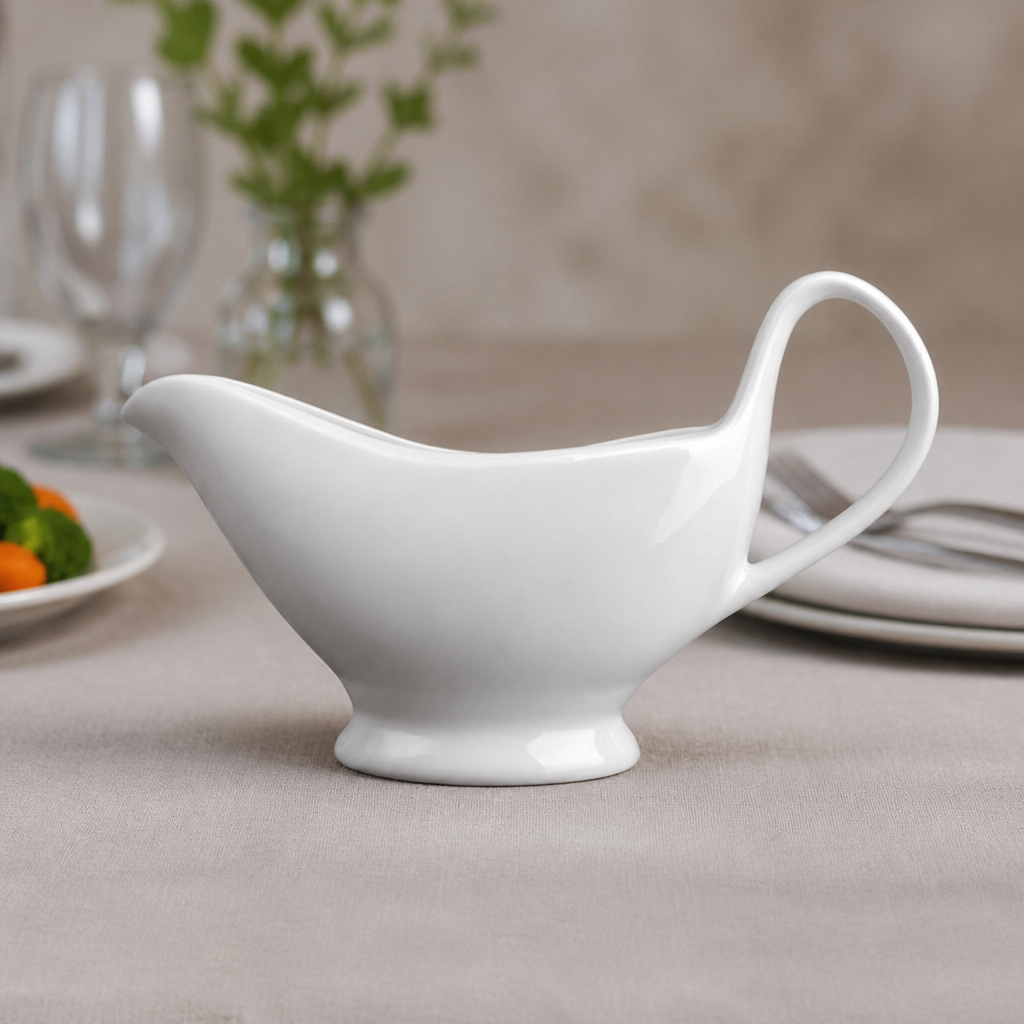 Commercial Gravy Boat 340ml Porcelain 6 Pack Stackable