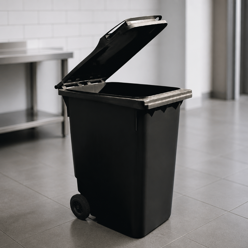 240L Commercial Black Wheelie Bin for Waste Management