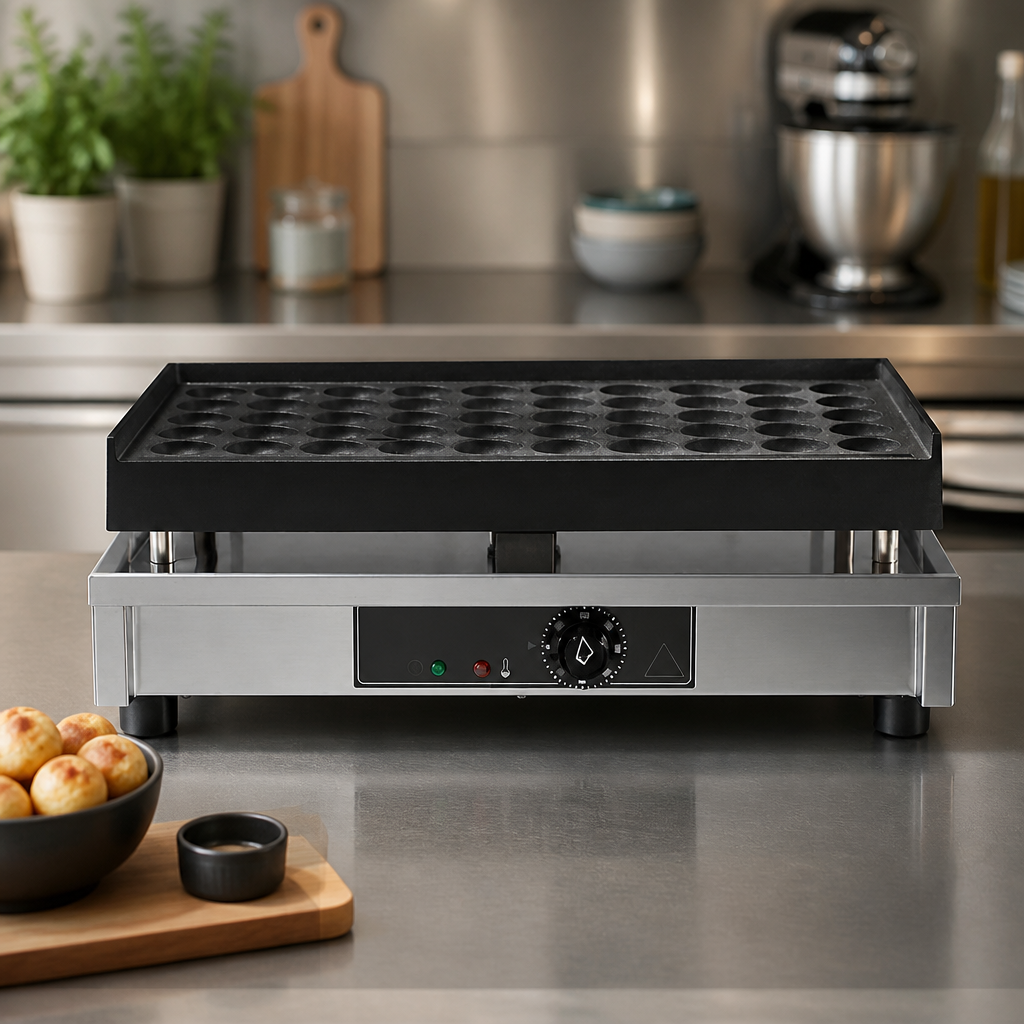 Commercial Poffertjes Maker 50 Capacity Easy Clean System