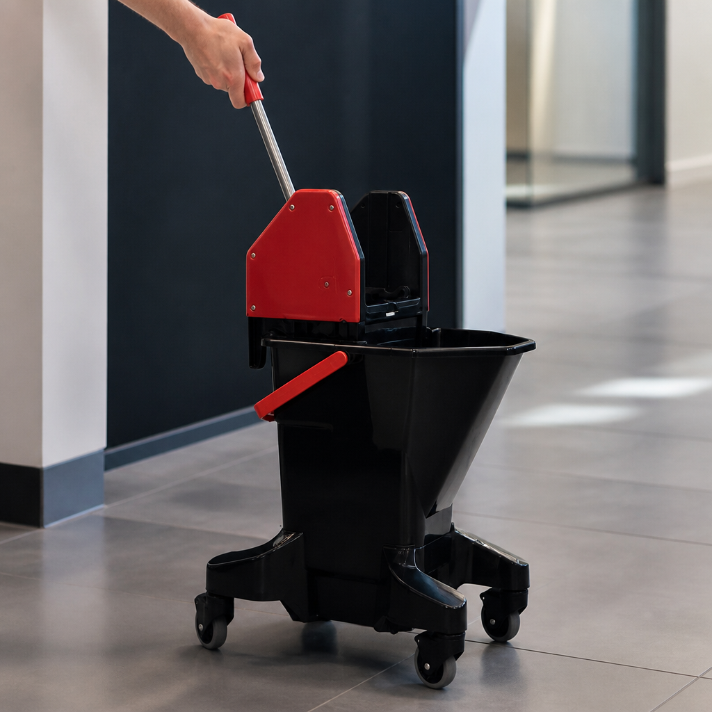 16L Red Commercial Mop Bucket and Wringer made from recycled plastic