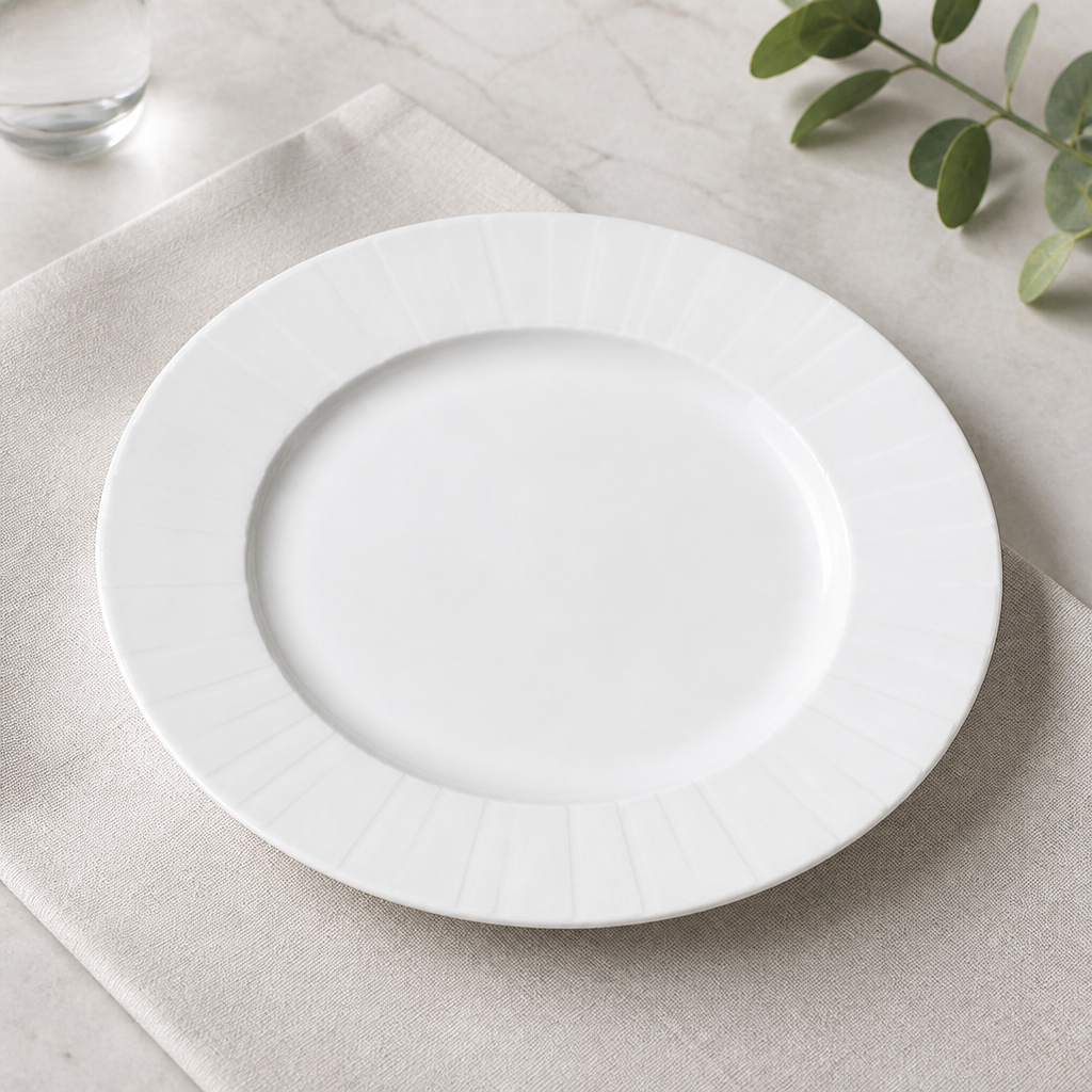 Commercial Mid Rim Plates 270mm - 24 Pack Durable Glaze