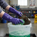 Premium PVC Chemical Gloves with Brushed Cotton Liner, 35cm Length, High Chemical Resistance and Flexibility